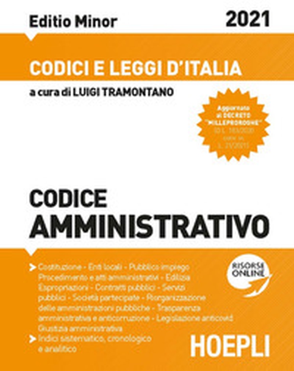 Codice amministrativo 2021. Aggiornato alla Legge di bilancio 2021 (L. 178/2020). Ediz. minore - Librerie.coop Codice amministrativo 2021. Aggiornato alla Legge di bilancio 2021 (L. 178/2020). Ediz. minore - Librerie.coop