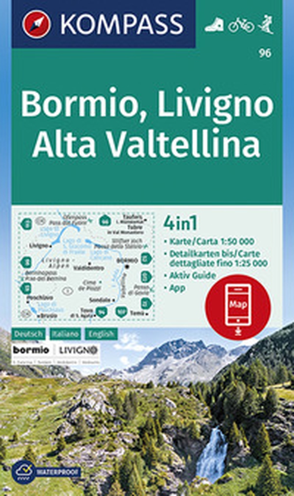 Carta escursionistica n. 96. Bormio, Livigno, Valtellina, 1:50.000. Ediz. italiana, tedesca e inglese - Librerie.coop Carta escursionistica n. 96. Bormio, Livigno, Valtellina, 1:50.000. Ediz. italiana, tedesca e inglese - Librerie.coop
