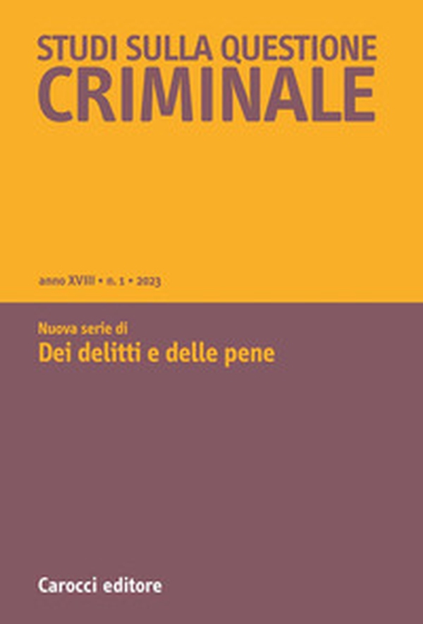 Studi sulla questione criminale - Vol. 1 - Librerie.coop Studi sulla questione criminale - Vol. 1 - Librerie.coop