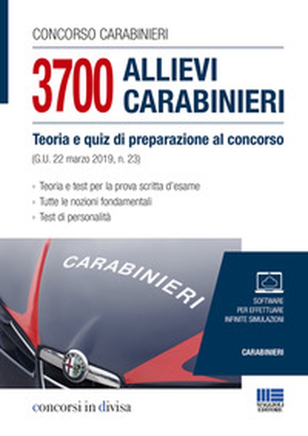 Concorso carabinieri. 3700 allievi carabinieri. Teoria e quiz di preparazione al concorso (G.U. 22 marzo 2019, n.23) - Librerie.coop Concorso carabinieri. 3700 allievi carabinieri. Teoria e quiz di preparazione al concorso (G.U. 22 marzo 2019, n.23) - Librerie.coop