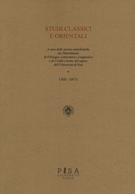 Studi classici e orientali - Vol. 63 - Librerie.coop