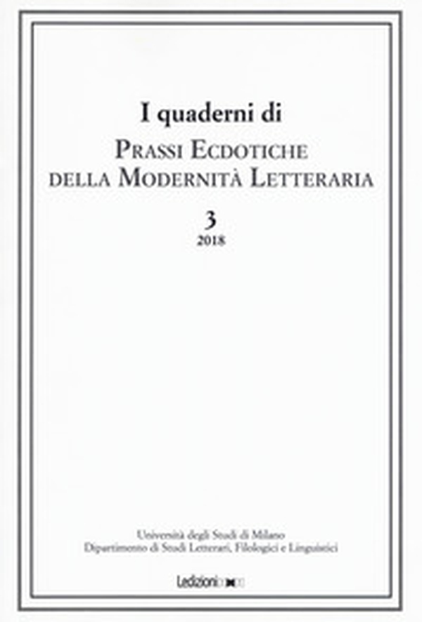 Prassi ecdotiche della modernità letteraria - Librerie.coop Prassi ecdotiche della modernità letteraria - Librerie.coop