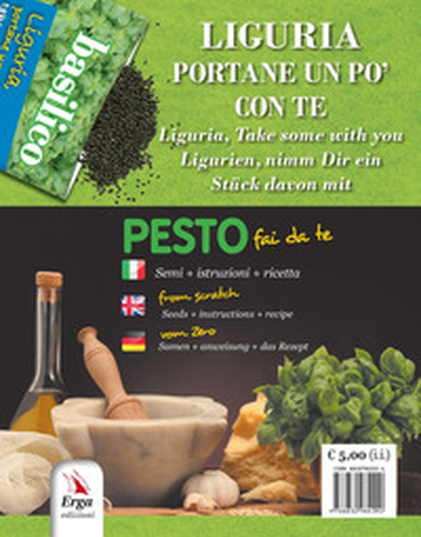 Liguria, portane un po' con te. Pesto fai da te. Semi, istruzioni, ricetta. Ediz. italiana, inglese e tedesca - Librerie.coop Liguria, portane un po' con te. Pesto fai da te. Semi, istruzioni, ricetta. Ediz. italiana, inglese e tedesca - Librerie.coop