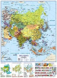 Asia 1.12.000.000 murale scolastica fisico/politica con aste. Carta murale scolastica fisico/politica - Librerie.coop