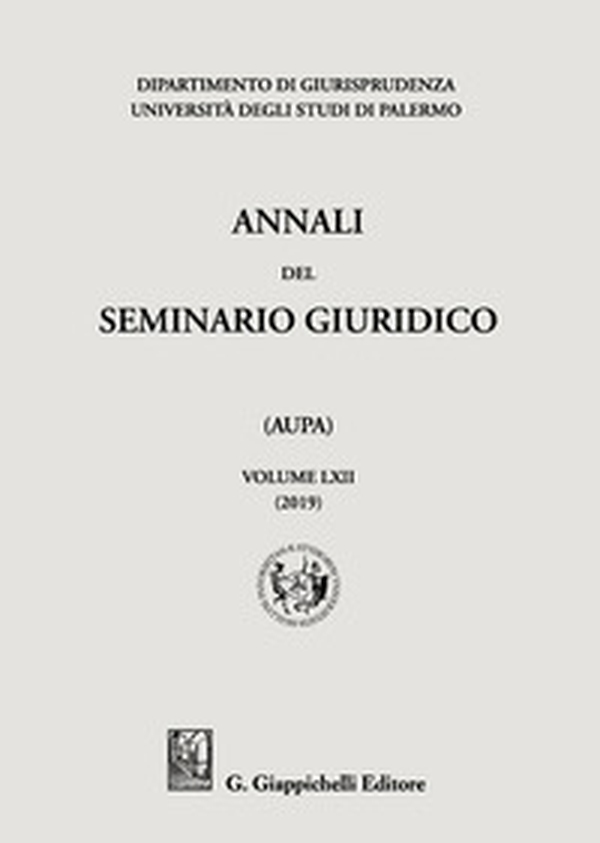 Annali del seminario giuridico dell'università di Palermo - Librerie.coop Annali del seminario giuridico dell'università di Palermo - Librerie.coop