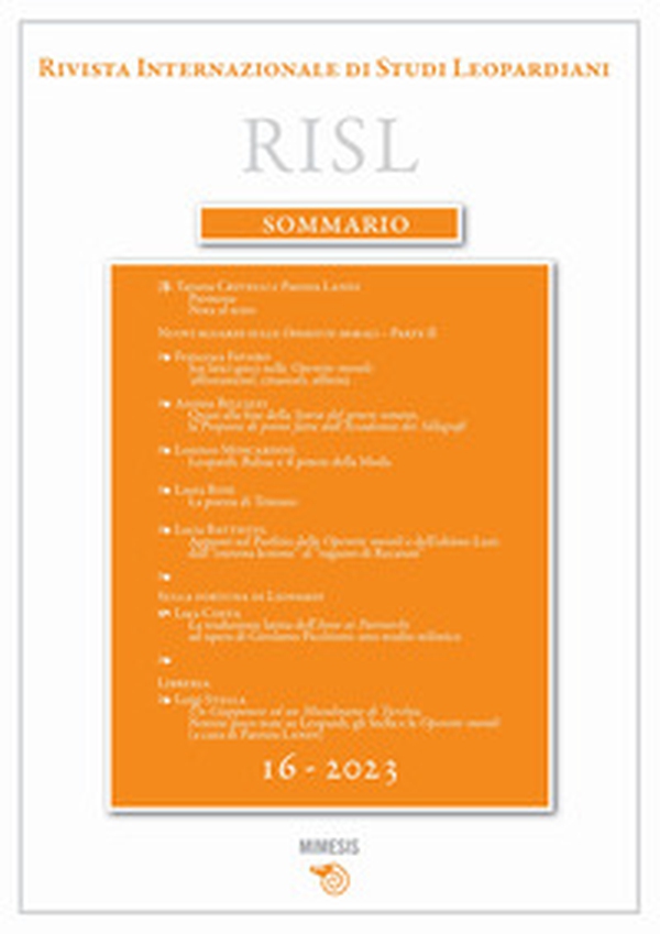 Rivista internazionale di studi leopardiani - Vol. 16 - Librerie.coop Rivista internazionale di studi leopardiani - Vol. 16 - Librerie.coop