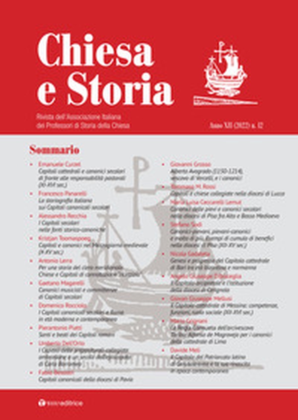 Chiesa e storia. Rivista dell'Associazione Italiana dei Professori di Storia della Chiesa - Vol. 12 - Librerie.coop Chiesa e storia. Rivista dell'Associazione Italiana dei Professori di Storia della Chiesa - Vol. 12 - Librerie.coop