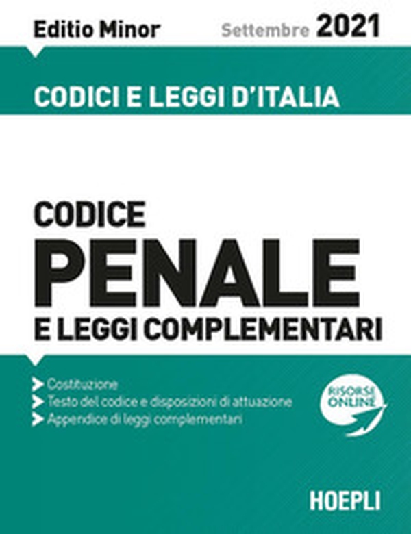 Codice penale e leggi complementari. Settembre 2021. Editio minor - Librerie.coop Codice penale e leggi complementari. Settembre 2021. Editio minor - Librerie.coop