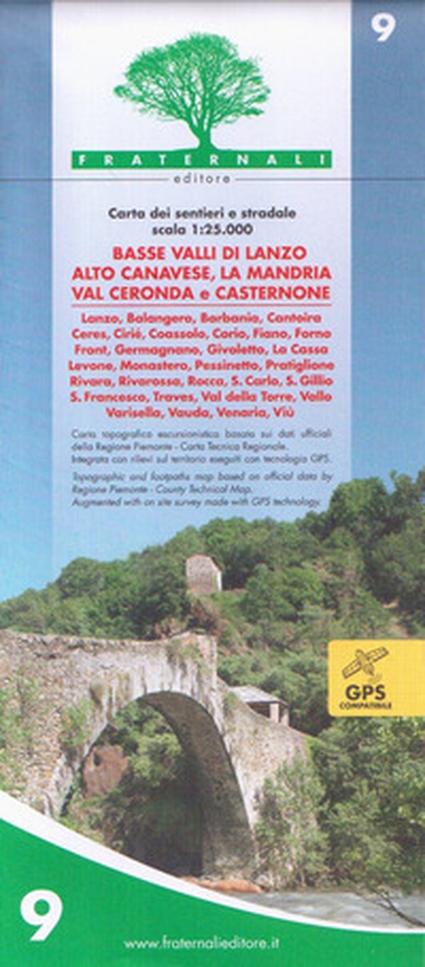 Carta n. 9. Basse valli di Lanzo, alto Canavese, La Mandria, val Ceronda e Casternone - Librerie.coop Carta n. 9. Basse valli di Lanzo, alto Canavese, La Mandria, val Ceronda e Casternone - Librerie.coop