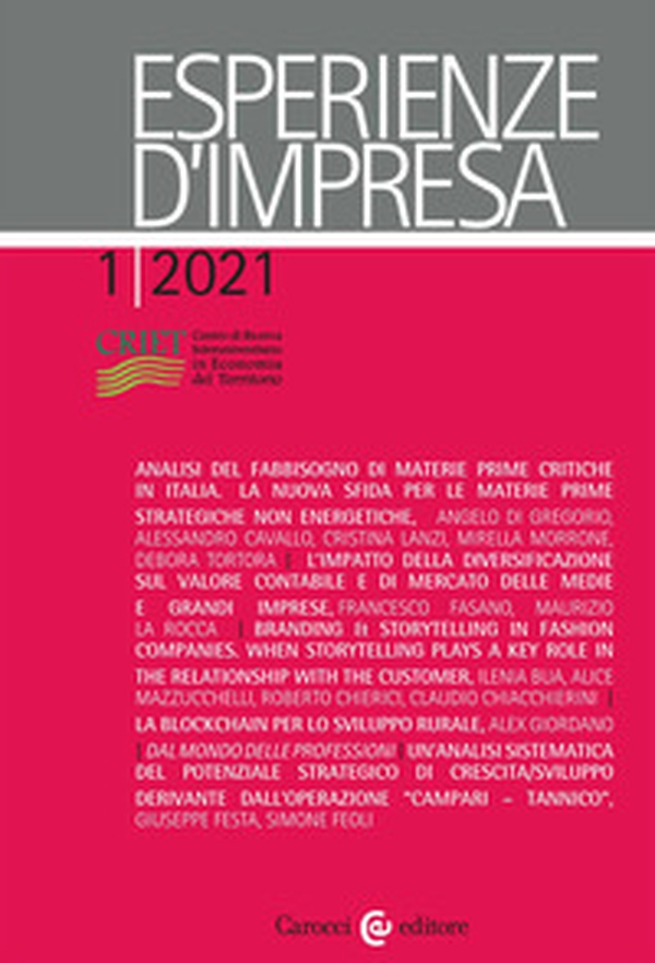 Esperienze d'impresa 1/2021 - Librerie.coop Esperienze d'impresa 1/2021 - Librerie.coop