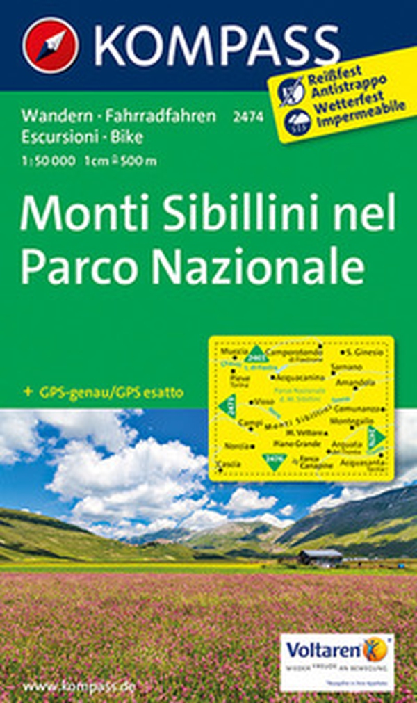 Carta escursionistica n. 2474. Monti Sibillini nel parco nazionale 1:50.000 - Librerie.coop Carta escursionistica n. 2474. Monti Sibillini nel parco nazionale 1:50.000 - Librerie.coop