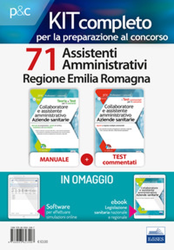 Kit completo per la preparazione al concorso 71 assistenti amministrativi Regione Emilia Romagna: Manuale di preparazione, quesiti di verifica, modulistica ed esercitazioni-Quesiti a risposta multipla commentati - Librerie.coop Kit completo per la preparazione al concorso 71 assistenti amministrativi Regione Emilia Romagna: Manuale di preparazione, quesiti di verifica, modulistica ed esercitazioni-Quesiti a risposta multipla commentati - Librerie.coop