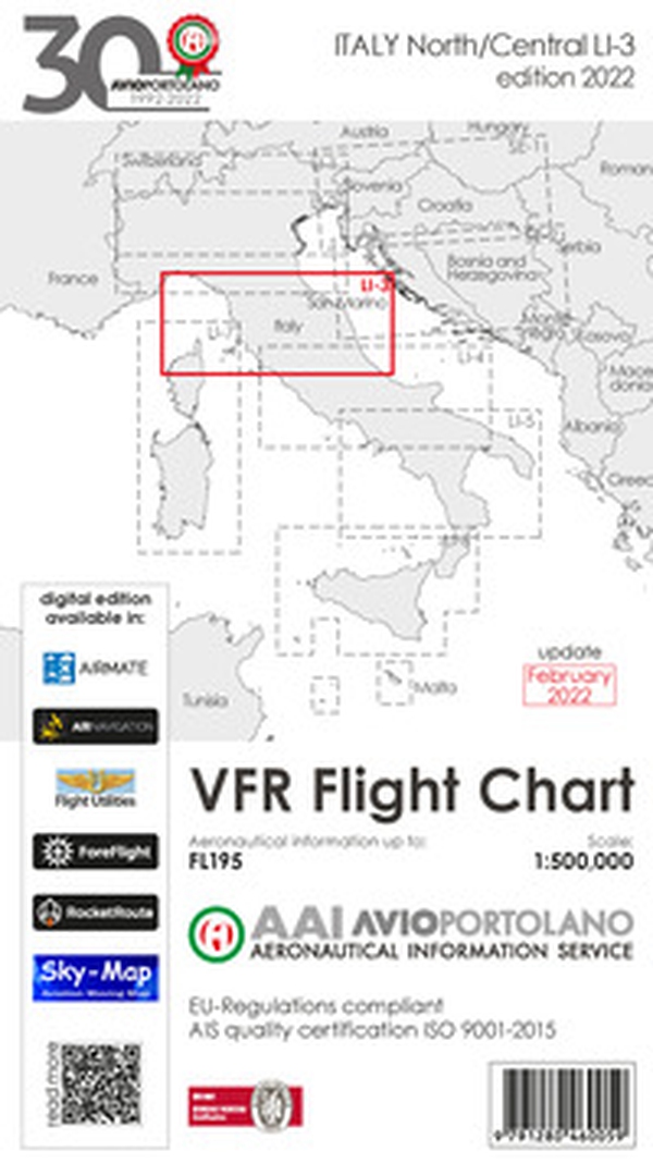 Avioportolano. VFR flight chart LI 3 Italy north-central. ICAO annex 4-EU-Regulations compliant - Librerie.coop Avioportolano. VFR flight chart LI 3 Italy north-central. ICAO annex 4-EU-Regulations compliant - Librerie.coop