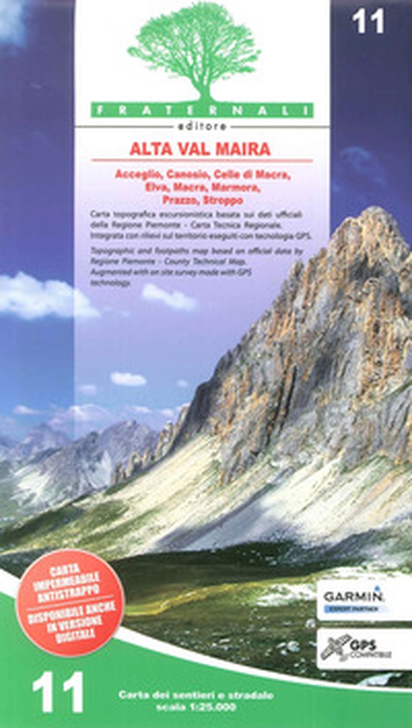 Carta n. 11. Alta valle Varaita, alta valle Maira. Carta dei sentieri e stradale 1:25.000 - Librerie.coop Carta n. 11. Alta valle Varaita, alta valle Maira. Carta dei sentieri e stradale 1:25.000 - Librerie.coop