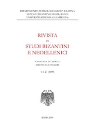 Rivista di studi bizantini e neoellenici - Vol. 27 - Librerie.coop