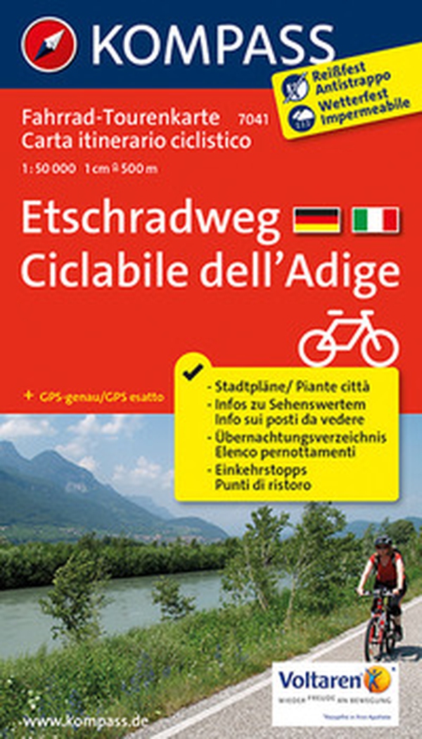 Carta cicloturistica tour n. 7041. Ciclabile dell'Adige-Etschradweg - Librerie.coop Carta cicloturistica tour n. 7041. Ciclabile dell'Adige-Etschradweg - Librerie.coop
