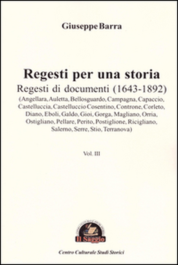 Regesti per una storia - Vol. 3 - Librerie.coop Regesti per una storia - Vol. 3 - Librerie.coop