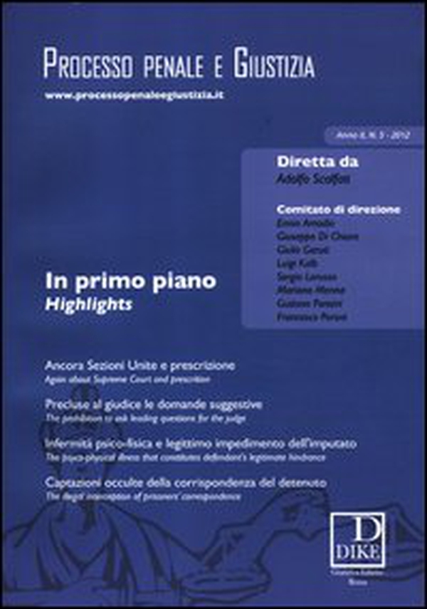 Processo penale e giustizia - Vol. 5 - Librerie.coop Processo penale e giustizia - Vol. 5 - Librerie.coop