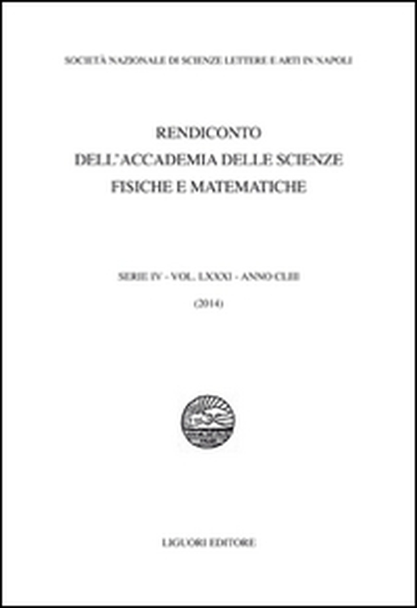 Rendiconto dell'Accademia delle scienze fisiche e matematiche. Serie IV - Librerie.coop Rendiconto dell'Accademia delle scienze fisiche e matematiche. Serie IV - Librerie.coop