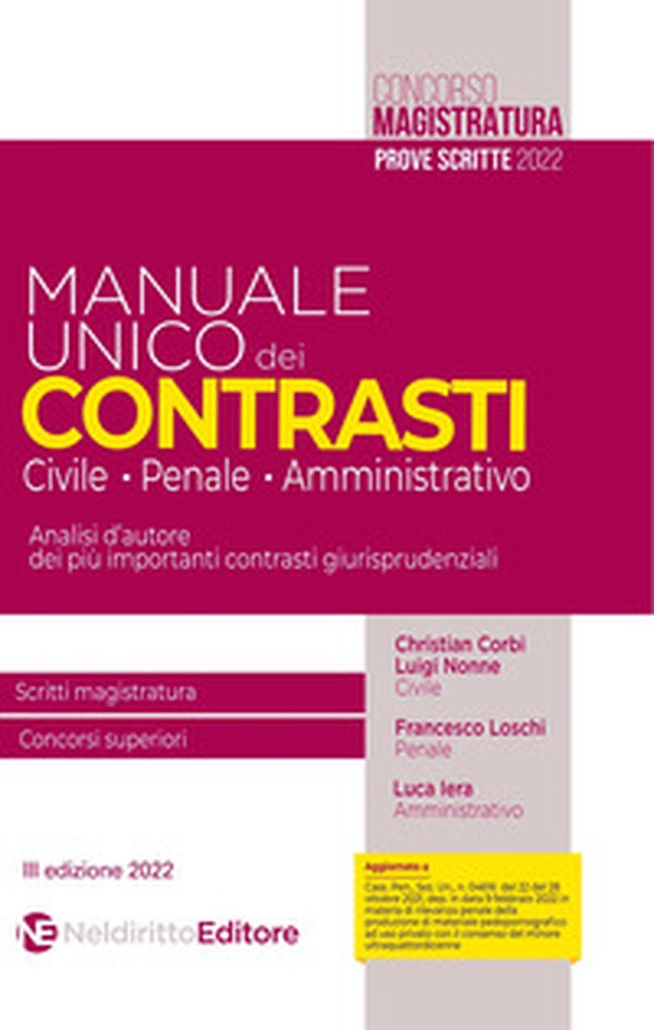 Manuale unico dei contrasti: civile, penale e amministrativo. Scritti magistratura, concorsi superiori - Librerie.coop Manuale unico dei contrasti: civile, penale e amministrativo. Scritti magistratura, concorsi superiori - Librerie.coop