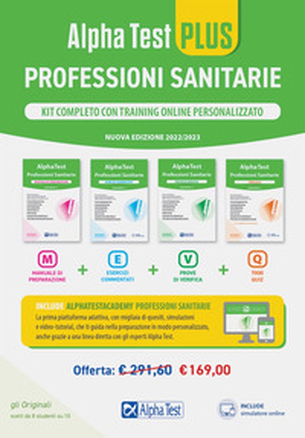 Alpha Test plus. Professioni sanitarie. Kit completo di preparazione con training online personalizzato - Librerie.coop Alpha Test plus. Professioni sanitarie. Kit completo di preparazione con training online personalizzato - Librerie.coop