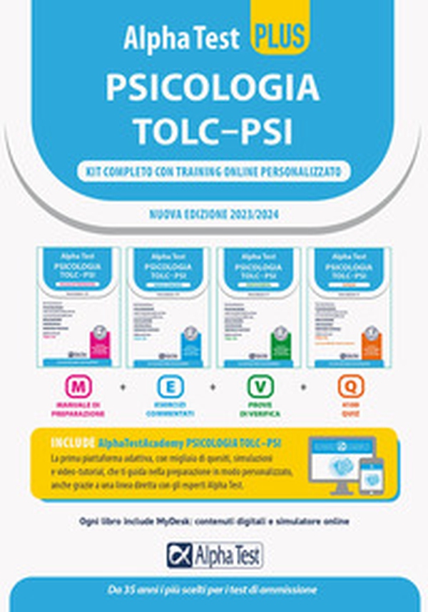 Alpha Test plus psicologia TOLC-PSI. Kit completo di preparazione con training on line personalizzato - Librerie.coop Alpha Test plus psicologia TOLC-PSI. Kit completo di preparazione con training on line personalizzato - Librerie.coop