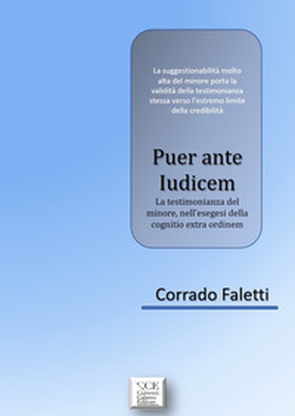 Puer ante Iudicem. La testimonianza del minore, nell'esegesi della cognitio extra ordinem - Librerie.coop Puer ante Iudicem. La testimonianza del minore, nell'esegesi della cognitio extra ordinem - Librerie.coop