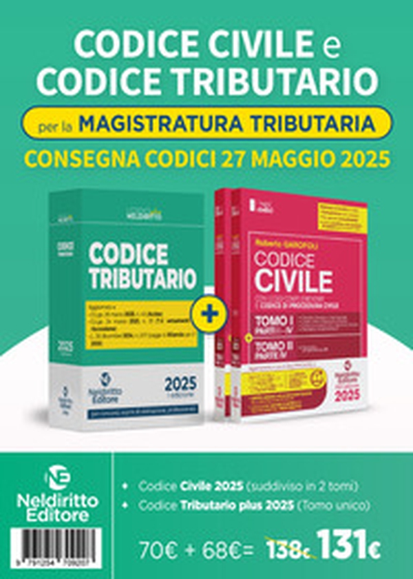 Kit 2 Codici normativi per il Concorso in Magistratura tributaria 2025: Codice Civile + Codice Tributario - Librerie.coop Kit 2 Codici normativi per il Concorso in Magistratura tributaria 2025: Codice Civile + Codice Tributario - Librerie.coop