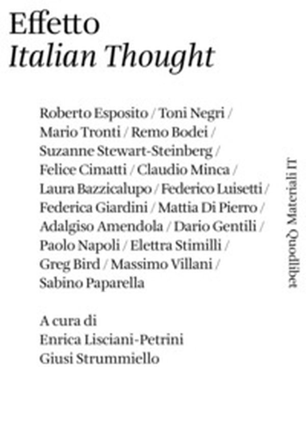 Effetto «italian thought» - Librerie.coop Effetto «italian thought» - Librerie.coop