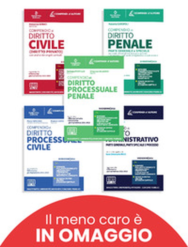 Compendio di diritto penale-Compendio di diritto amministrativo-Compendio di diritto processuale civile-Compendio di diritto processuale civile-Compendio di diritto civile. Kit Must Have - Librerie.coop Compendio di diritto penale-Compendio di diritto amministrativo-Compendio di diritto processuale civile-Compendio di diritto processuale civile-Compendio di diritto civile. Kit Must Have - Librerie.coop