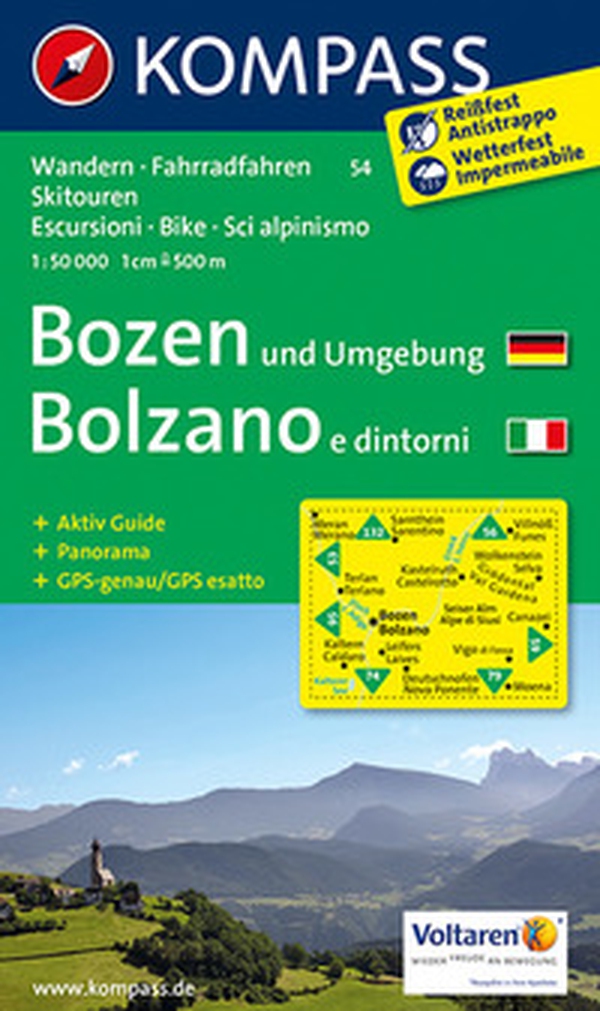 Carta escursionistica n. 54. Bolzano e dintorni-Bozen und Umgebung 1:50.000 - Librerie.coop Carta escursionistica n. 54. Bolzano e dintorni-Bozen und Umgebung 1:50.000 - Librerie.coop