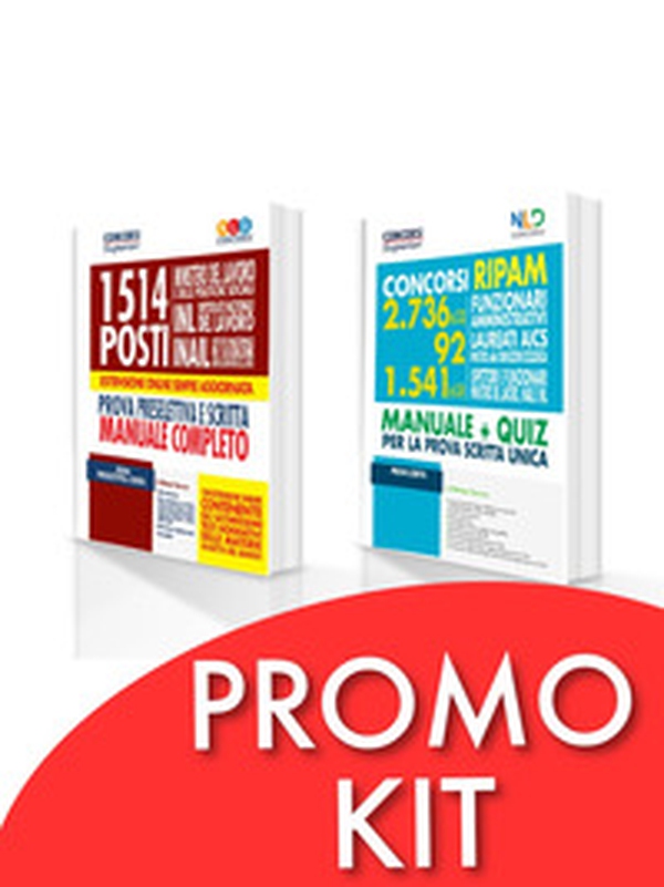 Kit completo concorsi Ripam per funzionari amministrativi 2736 Posti (Ex 2133) + 92 ministero della transizione ecologica + 1541 (Ex1514) ispettori e funzionari Ministero Del Lavoro Inail E INL + manuale Concorso 1514 Posti Ministero Del Lavoro - Librerie.coop Kit completo concorsi Ripam per funzionari amministrativi 2736 Posti (Ex 2133) + 92 ministero della transizione ecologica + 1541 (Ex1514) ispettori e funzionari Ministero Del Lavoro Inail E INL + manuale Concorso 1514 Posti Ministero Del Lavoro - Librerie.coop