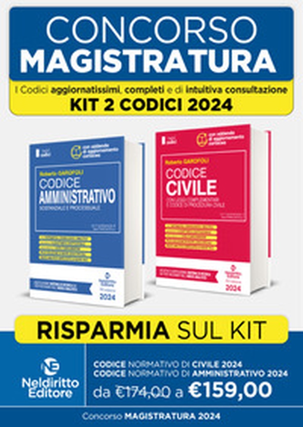 Concorso magistratura. Kit Codici normativi 2024: Codice normativo di Diritto Civile-Codice normativo di Diritto Amministrativo - Librerie.coop Concorso magistratura. Kit Codici normativi 2024: Codice normativo di Diritto Civile-Codice normativo di Diritto Amministrativo - Librerie.coop