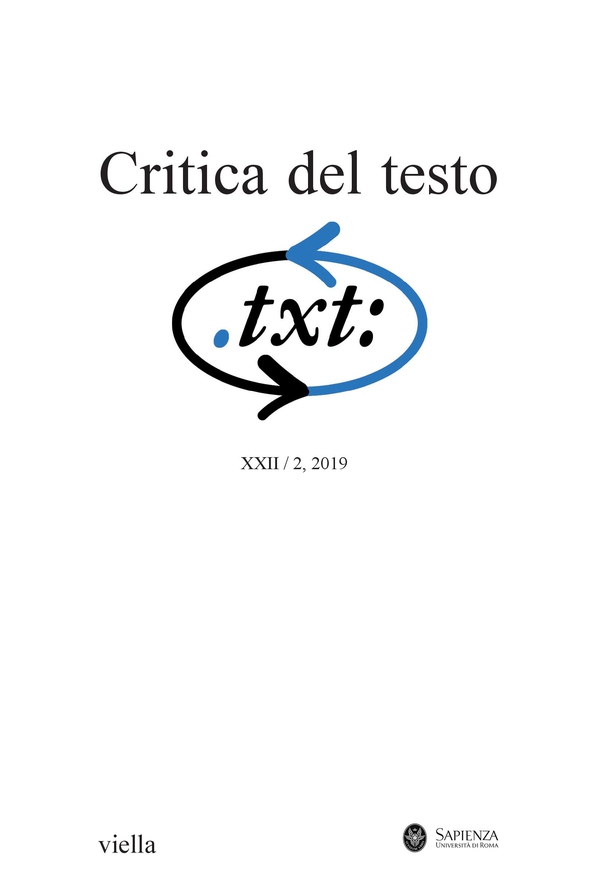 Critica del testo (2019) Vol. 22/2 - Librerie.coop Critica del testo (2019) Vol. 22/2 - Librerie.coop