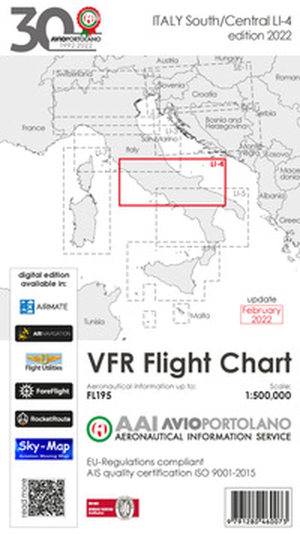 Avioportolano. VFR flight chart LI 4 Italy south-central - Librerie.coop Avioportolano. VFR flight chart LI 4 Italy south-central - Librerie.coop