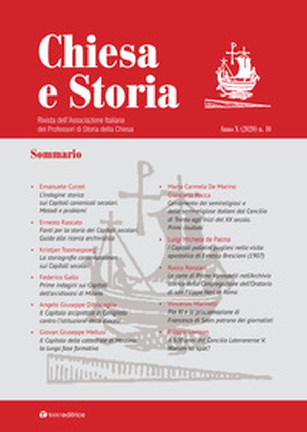 Chiesa e storia. Rivista dell'Associazione Italiana dei Professori di Storia della Chiesa - Librerie.coop Chiesa e storia. Rivista dell'Associazione Italiana dei Professori di Storia della Chiesa - Librerie.coop