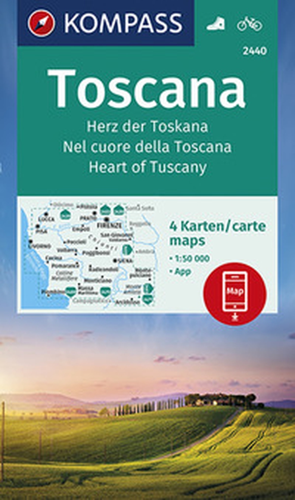 Carta escursionistica n. 2440. Nel cuore della Toscana 1:50.000 (set di 4 carte). Ediz. italiana, tedesca e inglese - Librerie.coop Carta escursionistica n. 2440. Nel cuore della Toscana 1:50.000 (set di 4 carte). Ediz. italiana, tedesca e inglese - Librerie.coop