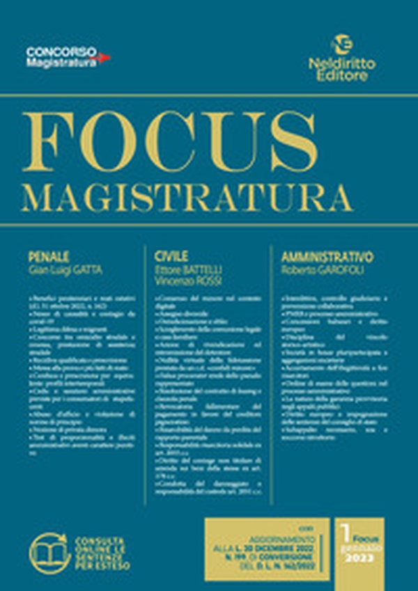 Focus magistratura. Concorso magistratura 2023: Penale, civile, amministrativo - Vol. 1 - Librerie.coop Focus magistratura. Concorso magistratura 2023: Penale, civile, amministrativo - Vol. 1 - Librerie.coop