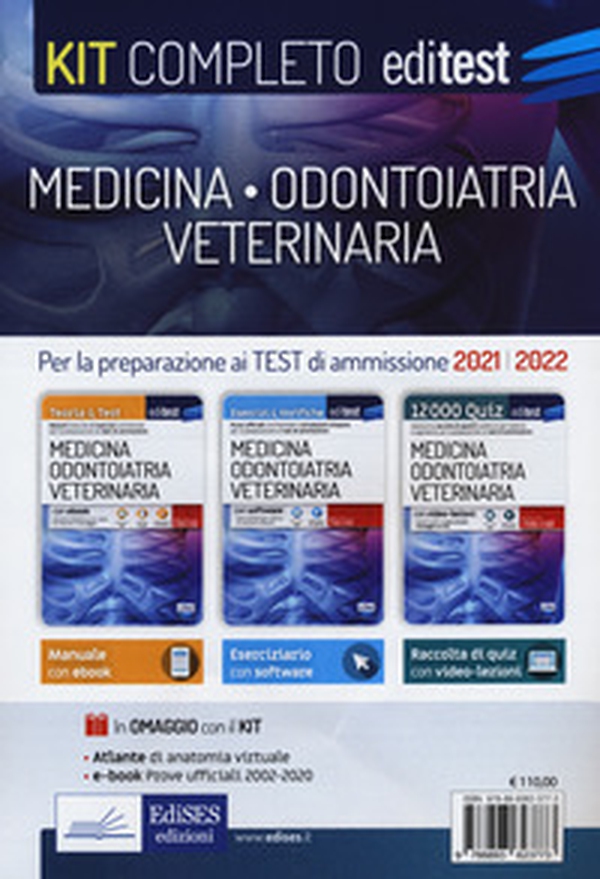 Kit completo medicina, odontoiatria, veterinaria. Teoria, esercizi svolti, prove ufficiali commentate e simulazioni d'esame per i test di accesso - Librerie.coop Kit completo medicina, odontoiatria, veterinaria. Teoria, esercizi svolti, prove ufficiali commentate e simulazioni d'esame per i test di accesso - Librerie.coop