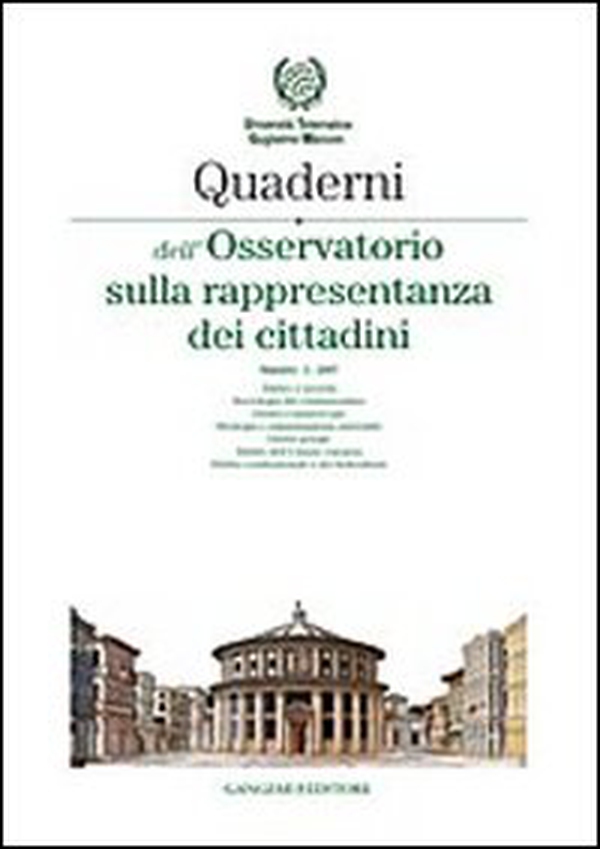 Quaderni dell'Osservatorio sulla rappresentanza dei cittadini 2007 - Vol. 2 - Librerie.coop Quaderni dell'Osservatorio sulla rappresentanza dei cittadini 2007 - Vol. 2 - Librerie.coop
