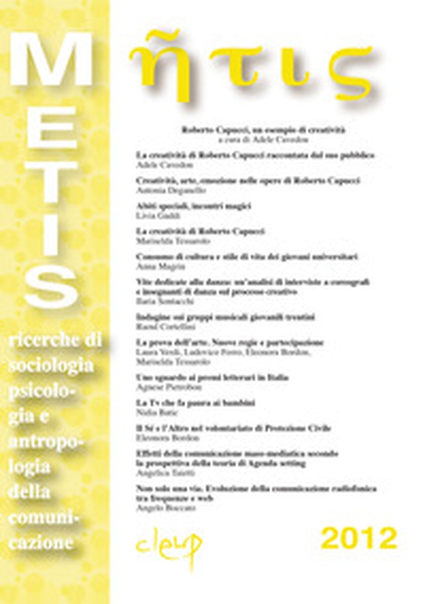 Metis. Ricerche di sociologia, psicologia e antropologia della comunicazione - Librerie.coop Metis. Ricerche di sociologia, psicologia e antropologia della comunicazione - Librerie.coop