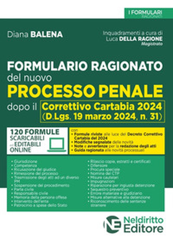 Formulario ragionato del nuovo processo penale dopo il Correttivo Cartabia 2024 - Librerie.coop Formulario ragionato del nuovo processo penale dopo il Correttivo Cartabia 2024 - Librerie.coop