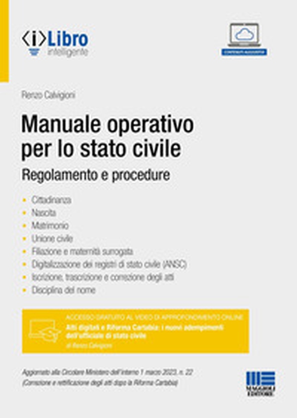 Manuale operativo per lo stato civile. Regolamento e procedure - Librerie.coop Manuale operativo per lo stato civile. Regolamento e procedure - Librerie.coop