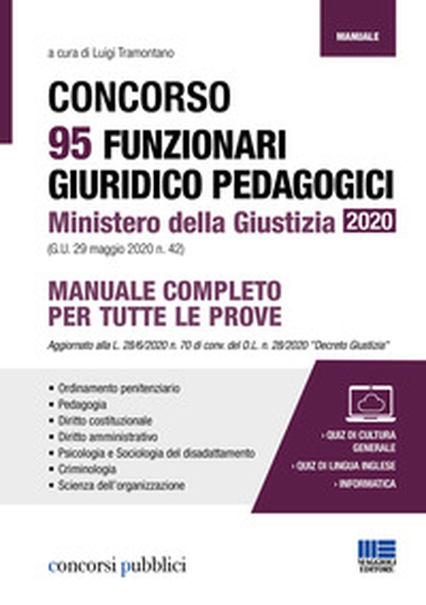Concorso 95 funzionari giuridico pedagogici Ministero della Giustizia 2020 (G.U. 29 maggio 2020 n. 42) - Librerie.coop Concorso 95 funzionari giuridico pedagogici Ministero della Giustizia 2020 (G.U. 29 maggio 2020 n. 42) - Librerie.coop