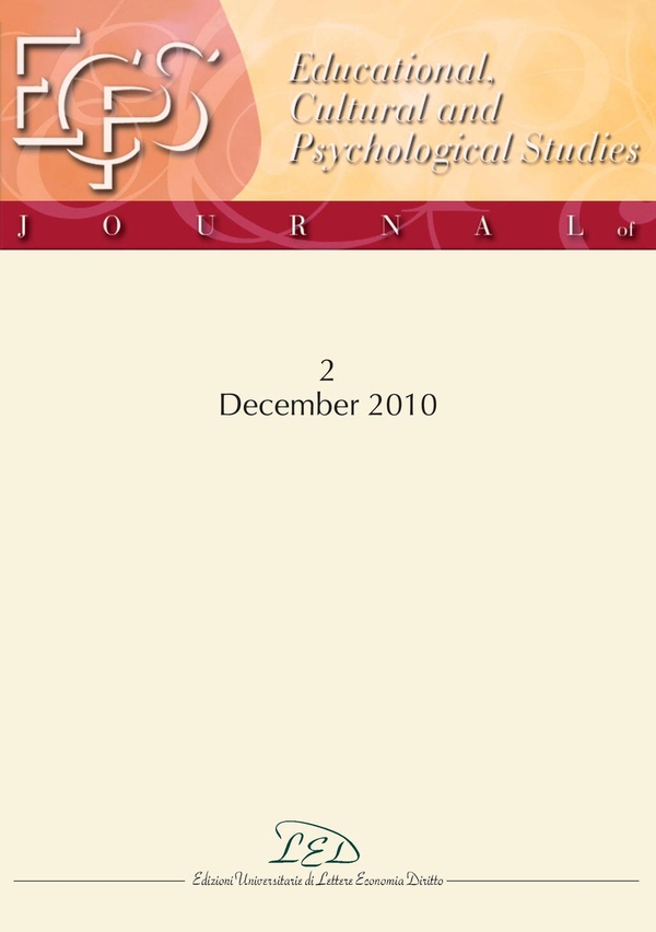 Journal of Educational, Cultural and Psychological Studies (ECPS Journal) No 2 (2010) - Librerie.coop Journal of Educational, Cultural and Psychological Studies (ECPS Journal) No 2 (2010) - Librerie.coop