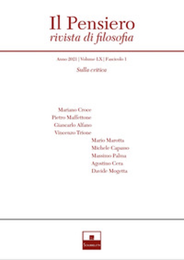 Il pensiero. Rivista di filosofia - Vol. 60\1 - Librerie.coop Il pensiero. Rivista di filosofia - Vol. 60\1 - Librerie.coop