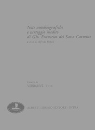 Note autobiografiche e carteggio inedito di Gio. Francesco del Sasso Carmine - Librerie.coop
