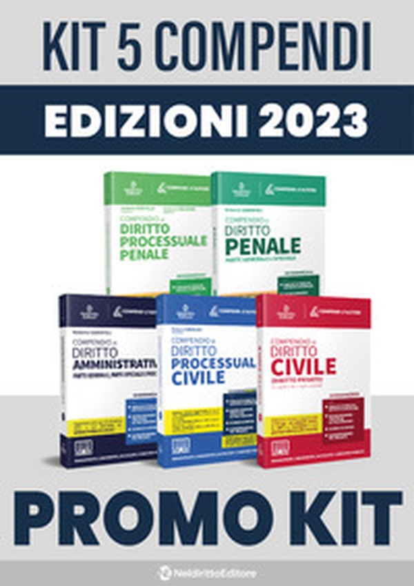 Kit 5 Compendi d'autore: Civile-Penale-Procedura Civile-Procedura Penale-Amministrativo - Librerie.coop Kit 5 Compendi d'autore: Civile-Penale-Procedura Civile-Procedura Penale-Amministrativo - Librerie.coop
