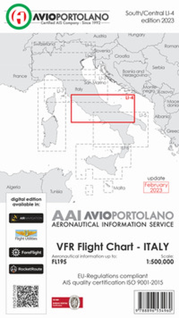 Avioportolano. VFR flight chart LI 4 Italy south-central - Librerie.coop Avioportolano. VFR flight chart LI 4 Italy south-central - Librerie.coop