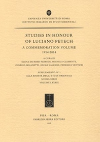Studies in honour of Luciano Petech. A commemoration volume 1914-2014 - Librerie.coop